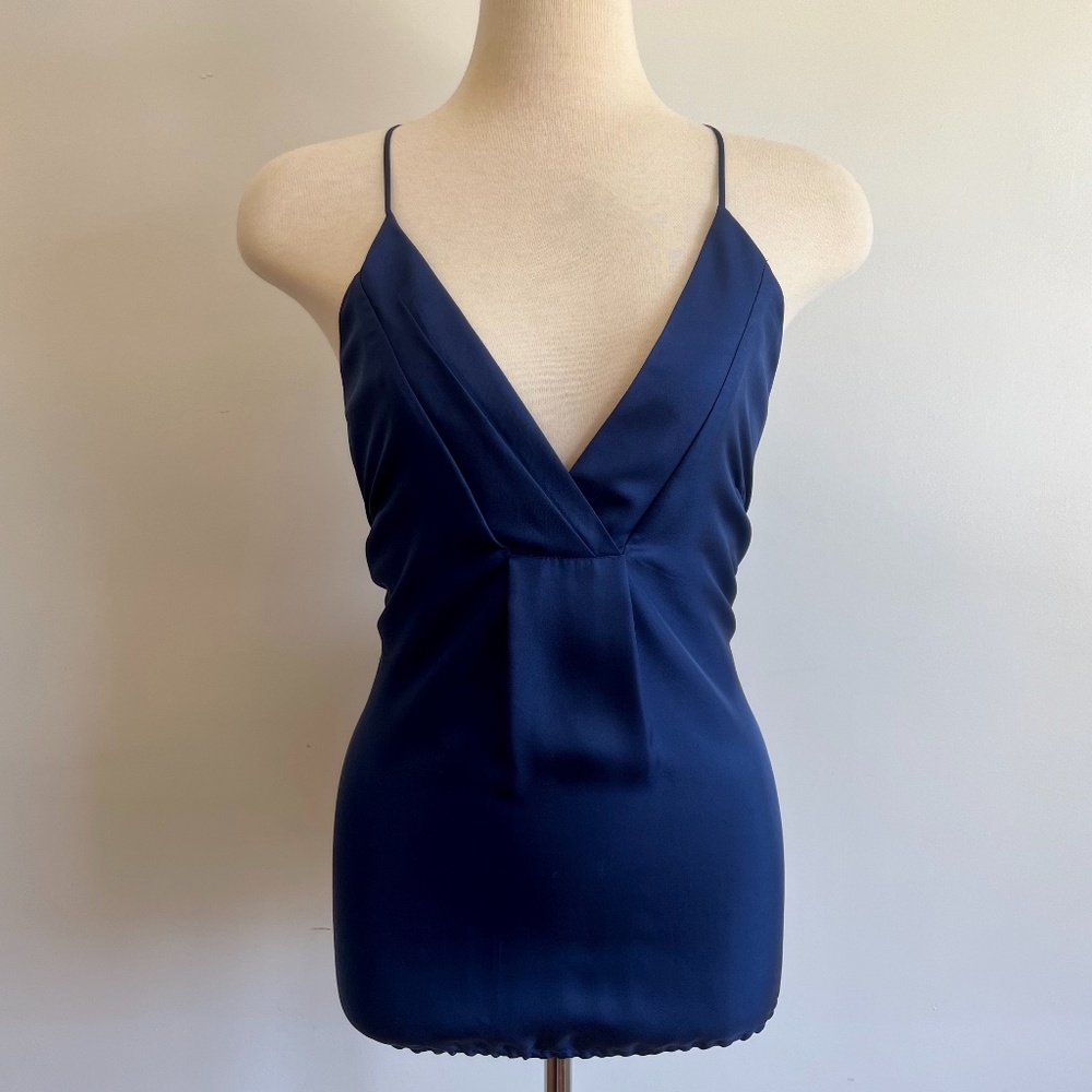 Like-New Blue ‘Club Monaco’ Silk Racer-Back Cami/Tank